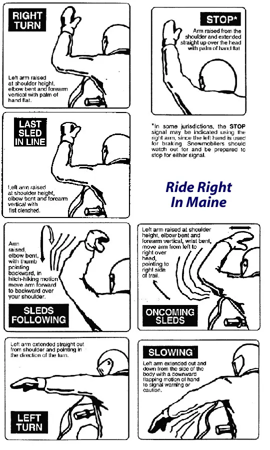 hand signals snowmobile